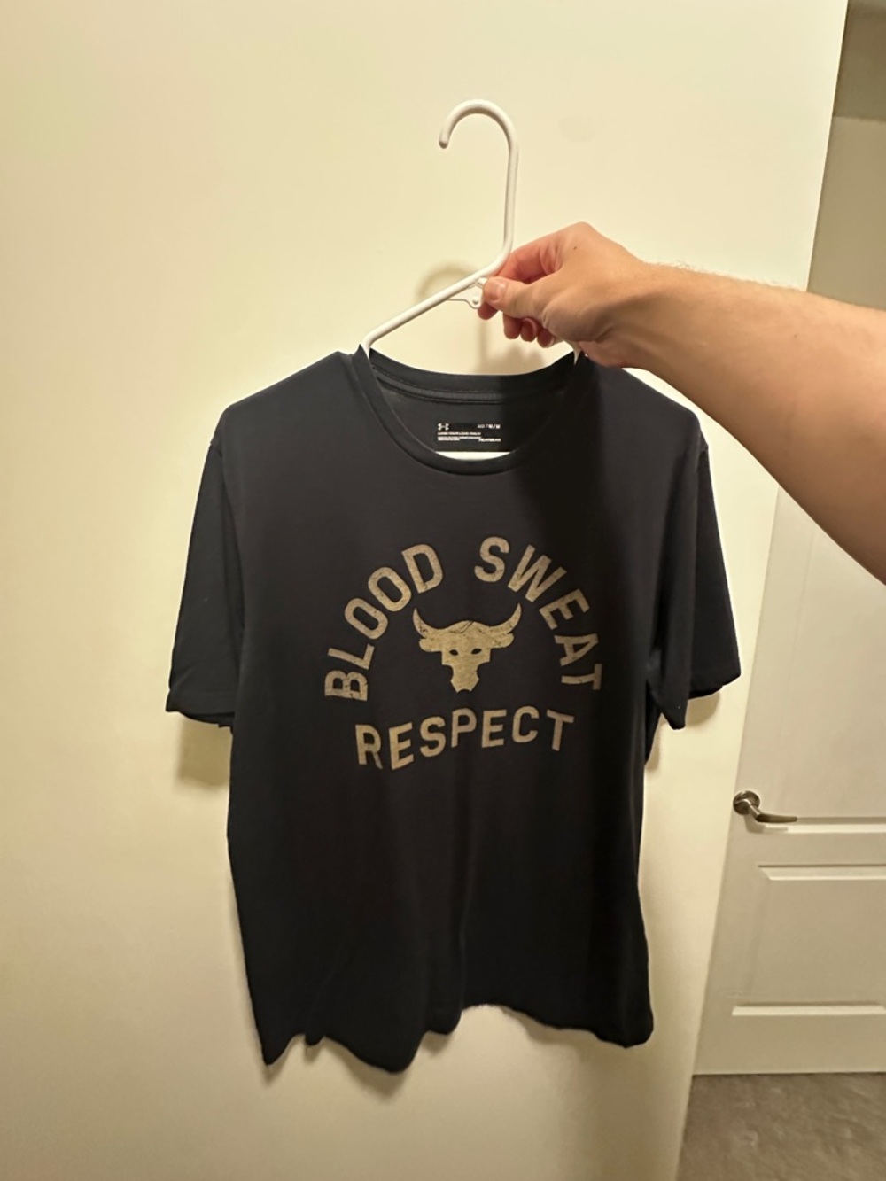 Under Armour Men’s Black Graphic 'Blood Sweat Respect' Tee with Tan Print